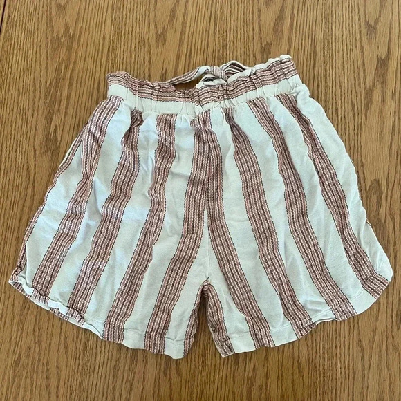 Striped Paperbag Shorts | Stretch Waist with Pockets | Breathable Istanbul Style - Picture 2 of 7